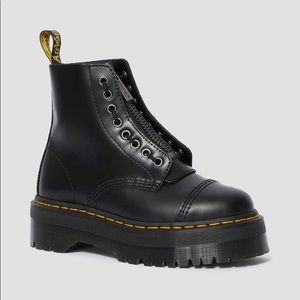 Dr Martens Sinclair Black Leather Zip Chunky Flatform Boots. Size 9.